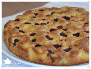 Moelleux amandes, rhubarbe et framboises