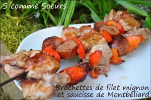 Brochettes de filet mignon à la saucisse de Montbéliard