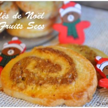 Sablés roulés aux fruits secs de Noël 