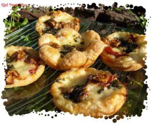 Bouchées au Comté, figues, jambon cru