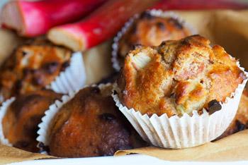 Muffins à la rhubarbe