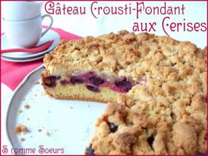 Gâteau crousti-fondant aux cerises 