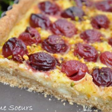 Tarte au flan aux cerises