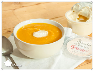 Soupe de carotte et courge au Fondu d'Epoisses